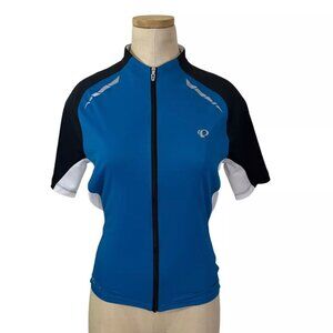 Closet Closing Sale! Pearl Izumi Women's Shirt S Blue white short sleeve full zi
